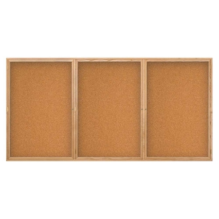 United Visual Products Open Faced Easy Tack Board, 72"x36", Green Fabric/Satin UV9003AEZ-GREEN-SATIN